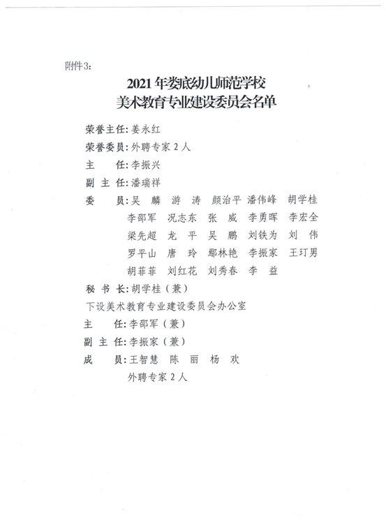 美术教育专业建设委员会名单