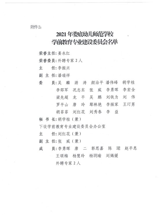 学前教育专业建设委员会名单
